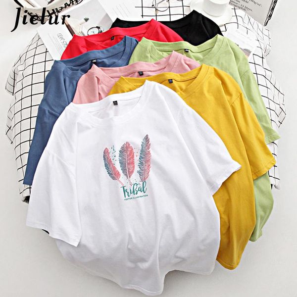 women's t-shirt basic tee shirt 7 colors women t-shirts creative feather print casual hipster pink blue t oversize summer, White
women's t-shirt basic tee shirt 7 colors women t-shirts creative feather print casual hipster pink blue t oversize summer, White