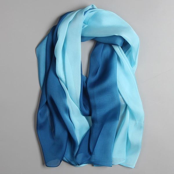 scarves women's 100% pure silk 7mm chiffon long big scarf shawl wrap neckerchief 180x65cm 70"x25"011-2, Blue;gray
scarves women's 100% pure silk 7mm chiffon long big scarf shawl wrap neckerchief 180x65cm 70"x25"011-2, Blue;gray