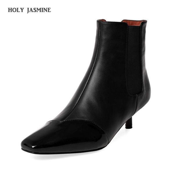 boots 2021 spring/autumn genuine leather comfortable wild high-heeled ankle fashion pointed women's retro women shoes, Black
boots 2021 spring/autumn genuine leather comfortable wild high-heeled ankle fashion pointed women's retro women shoes, Black
