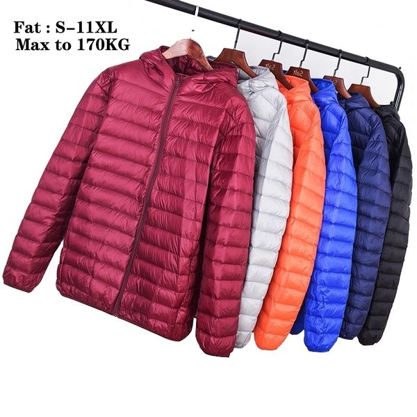 plus size 11xl 10xl men winter coat men's ultra light down jacket 90% white duck down men's hooded portable jacket 210222, Black
plus size 11xl 10xl men winter coat men's ultra light down jacket 90% white duck down men's hooded portable jacket 210222, Black