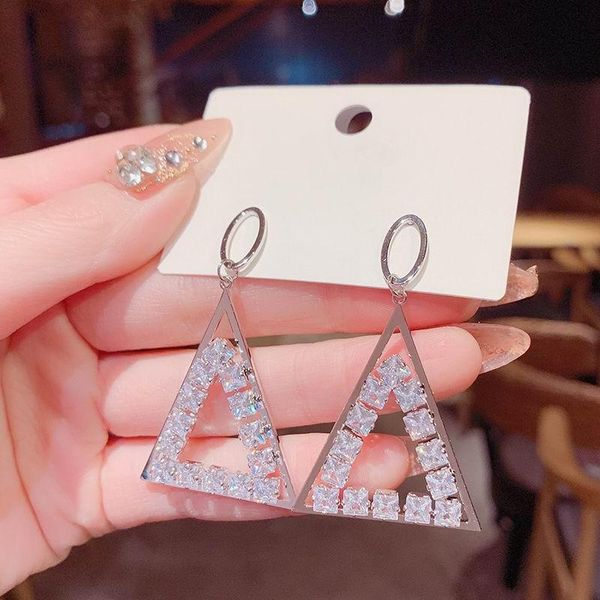 shinning zircon hollow out big triangle drop earrings for women 2021 new fashion jewelry statement earings, Silver
shinning zircon hollow out big triangle drop earrings for women 2021 new fashion jewelry statement earings, Silver