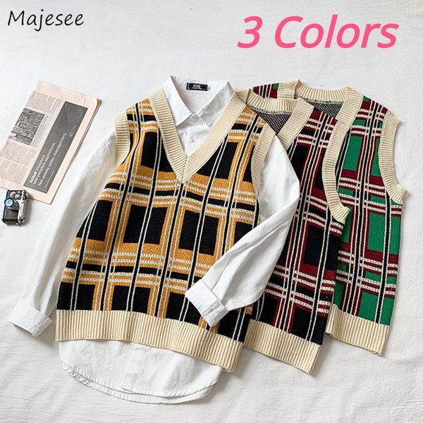 men's vests men sweater plaid paneled oversize harajuku casual male sleeveless knitwear v-neck loose mens wool vest high quality, Black;white
men's vests men sweater plaid paneled oversize harajuku casual male sleeveless knitwear v-neck loose mens wool vest high quality, Black;white