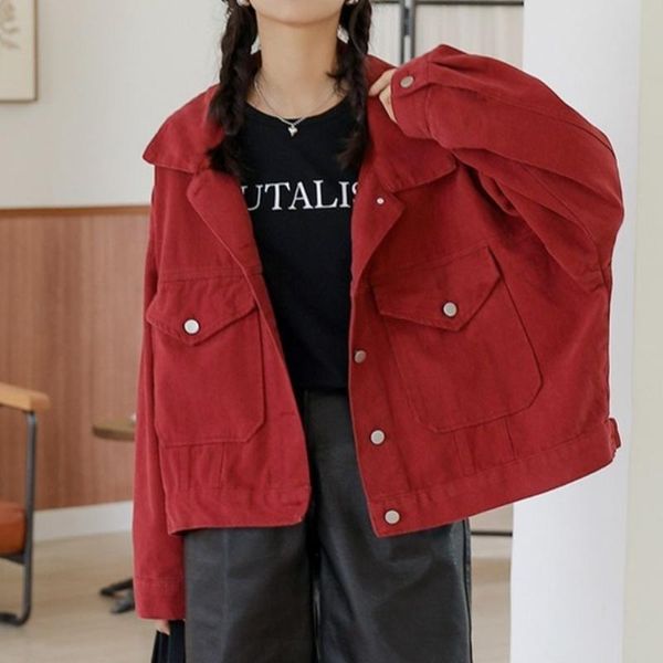 women's jackets korean sweet denim jacket women single breasted lapel cowboy 2021 spring autumn fashion indie student chic outwears, Black;brown
women's jackets korean sweet denim jacket women single breasted lapel cowboy 2021 spring autumn fashion indie student chic outwears, Black;brown