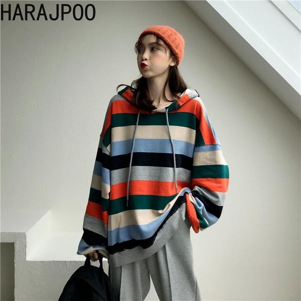 women's hoodies & sweatshirts harajpoo female high street spring autumn korean lazy loose bf striped long sleeve goth women clothes, Black
women's hoodies & sweatshirts harajpoo female high street spring autumn korean lazy loose bf striped long sleeve goth women clothes, Black
