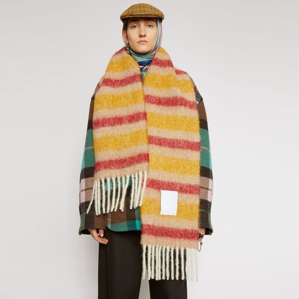 ac stripe color matching imitation cashmere tassel scarf winter lengthened men's women's warm bib dual-purpose shawl, Blue;gray
ac stripe color matching imitation cashmere tassel scarf winter lengthened men's women's warm bib dual-purpose shawl, Blue;gray
