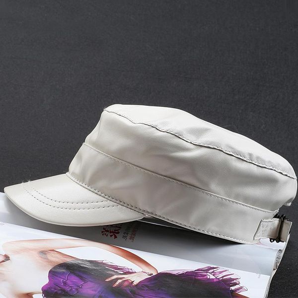 wide brim hats white leather women's flat cap casual outdoor single layer thin sheepskin hat, Blue;gray
wide brim hats white leather women's flat cap casual outdoor single layer thin sheepskin hat, Blue;gray