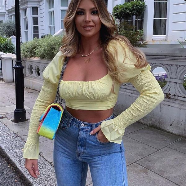 women's blouses & shirts women fashion 2021 puff sleeve summer flare square collar shirring crop short mint green yellow, White
women's blouses & shirts women fashion 2021 puff sleeve summer flare square collar shirring crop short mint green yellow, White