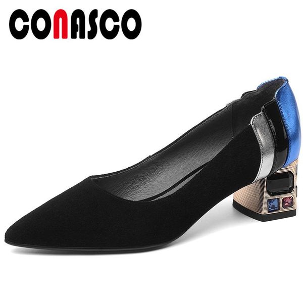 dress shoes conasco spring summer fashion concise woman pumps kid suede ruffles mixed colors crystal thick heels shallow, Black
dress shoes conasco spring summer fashion concise woman pumps kid suede ruffles mixed colors crystal thick heels shallow, Black