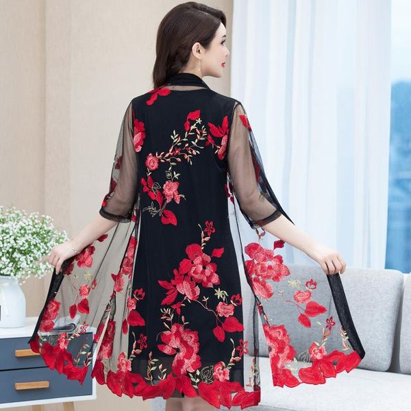 women's jackets women floral embroidered long jacket summer net cardigan casual sleeved thin coats ladies vintage beach outerwear 5xl, Black;brown
women's jackets women floral embroidered long jacket summer net cardigan casual sleeved thin coats ladies vintage beach outerwear 5xl, Black;brown