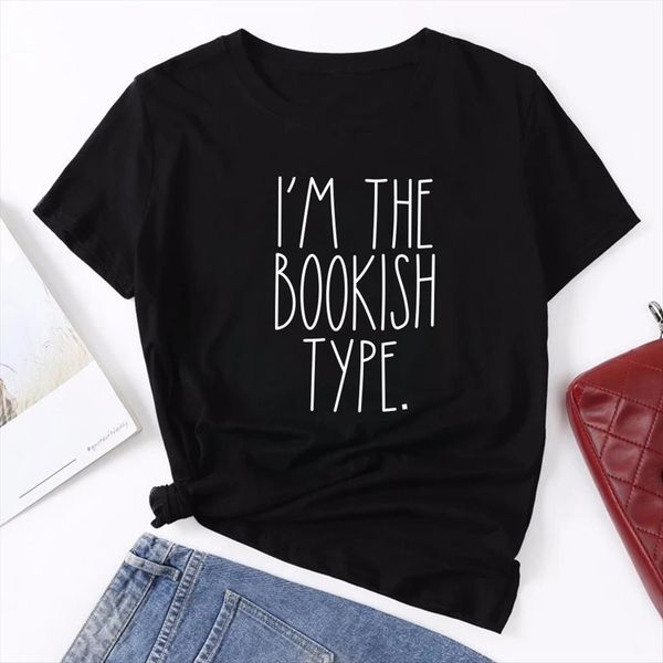 im the bookish type womens t shirt letter print funny short sleeve losse tee femme harajuku for summer clothes, White
im the bookish type womens t shirt letter print funny short sleeve losse tee femme harajuku for summer clothes, White