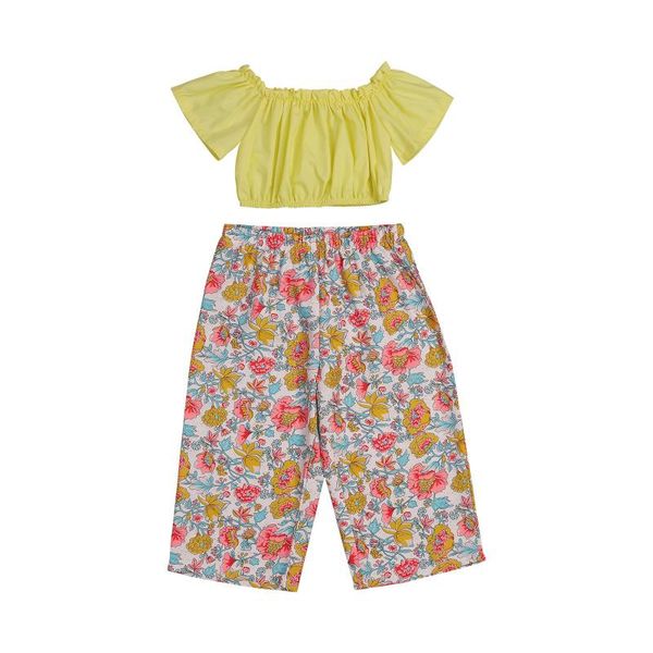 clothing sets 2pcs kids summer outfits, solid color strapless boat neck short sleeves t-shirt + floral pants for girls, 1-6 years, White
clothing sets 2pcs kids summer outfits, solid color strapless boat neck short sleeves t-shirt + floral pants for girls, 1-6 years, White