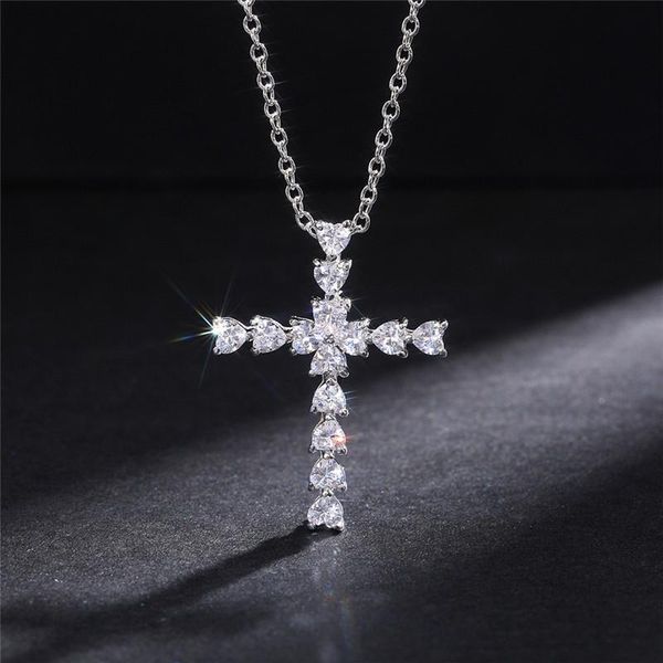 pendant necklaces delicate crystal heart cross pendent for women shiny cz fine anniversary gift fashion versatile female necklace, Silver
pendant necklaces delicate crystal heart cross pendent for women shiny cz fine anniversary gift fashion versatile female necklace, Silver