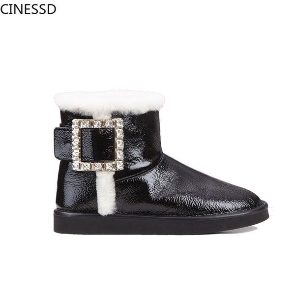 boots genuine leather snow crystal square buckle slip-on natural fur winter sheepskin women wool real ankle, Black
boots genuine leather snow crystal square buckle slip-on natural fur winter sheepskin women wool real ankle, Black