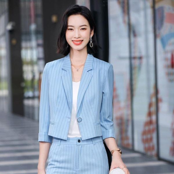 women's two piece pants formal elegant striped spring summer ol style pantsuits professional women business work wear office career bla, White
women's two piece pants formal elegant striped spring summer ol style pantsuits professional women business work wear office career bla, White