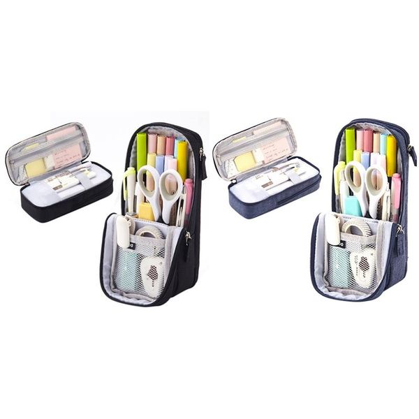 pencil bags angoo 2 pcs pen bag case two layer foldable stand phone holder storage pouch for office school black & blue
pencil bags angoo 2 pcs pen bag case two layer foldable stand phone holder storage pouch for office school black & blue