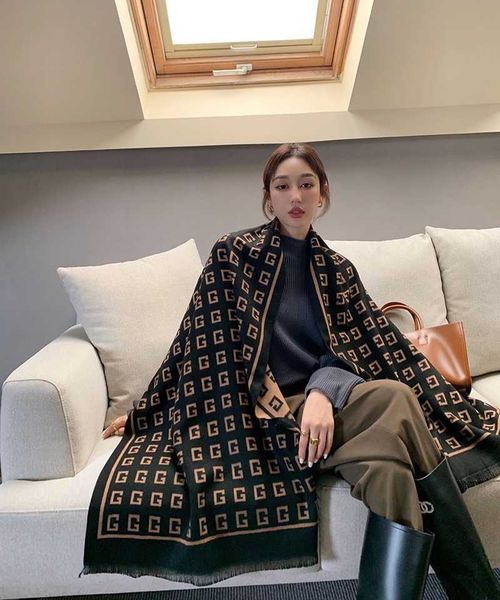 autumn and winter scarf women's fashion versatile imitation cashmere g letter warm long thickened multifunctional shawl, Blue;gray
autumn and winter scarf women's fashion versatile imitation cashmere g letter warm long thickened multifunctional shawl, Blue;gray