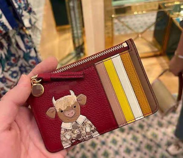 design handbag early spring year of the 2021 calf card bag compact and practical zero wallet 1203f5, Red;black
design handbag early spring year of the 2021 calf card bag compact and practical zero wallet 1203f5, Red;black