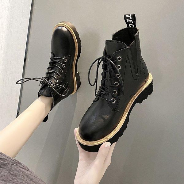 boots women's 2021 autumn and winter british style round toe flat front lace-up ankle womem shoes, Black
boots women's 2021 autumn and winter british style round toe flat front lace-up ankle womem shoes, Black