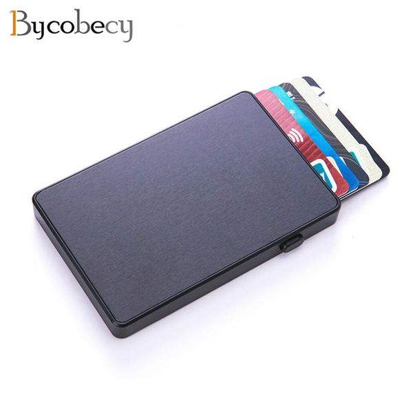 card holders bycobecy slim rfid fashion clutch holder -up push button anti-theft aluminum single box smart wallet name case, Brown;gray
card holders bycobecy slim rfid fashion clutch holder -up push button anti-theft aluminum single box smart wallet name case, Brown;gray