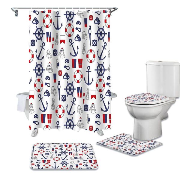 nautical theme pattern bathroom non-slip mat set durable waterproof shower curtain set rug lid toilet cover bath mat rugs
nautical theme pattern bathroom non-slip mat set durable waterproof shower curtain set rug lid toilet cover bath mat rugs