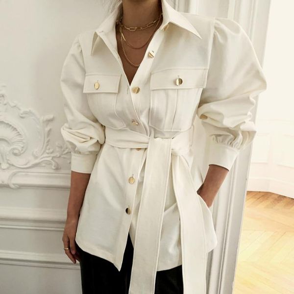 women's jackets vintage turn-down collar women casual long sleeve belted single-breasted female solid outwear 2021 spring, Black;brown
women's jackets vintage turn-down collar women casual long sleeve belted single-breasted female solid outwear 2021 spring, Black;brown