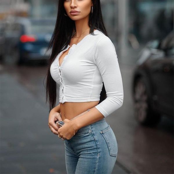 women's t-shirt women t-shirts crop fashion half sleeve buttons stylish solid color tees clothes for female ladies summer 2021, White
women's t-shirt women t-shirts crop fashion half sleeve buttons stylish solid color tees clothes for female ladies summer 2021, White