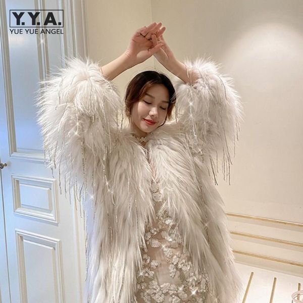 women's fur & faux evening party real coat women winter elegant sheep shearing sequined tassel outerwear luxury wool cashmere cardigan, Black
women's fur & faux evening party real coat women winter elegant sheep shearing sequined tassel outerwear luxury wool cashmere cardigan, Black