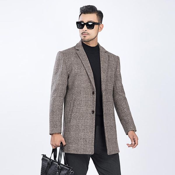 men's wool & blends autumn and winter plush thickened coat fashion british jacket slim young check medium length 3xl, Black
men's wool & blends autumn and winter plush thickened coat fashion british jacket slim young check medium length 3xl, Black