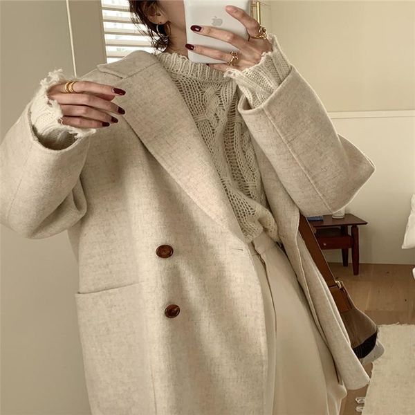 women's wool & blends simple solid notched collar elegant fashion all-match basic coat for ladies woolen with pockets 2021 winter coats, Black
women's wool & blends simple solid notched collar elegant fashion all-match basic coat for ladies woolen with pockets 2021 winter coats, Black