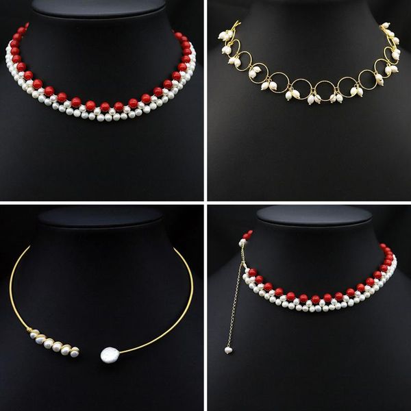 chokers handmade vintage women natural freshwater pearls necklace party wedding birthday gift short choker accessories jewelry, Golden;silver
chokers handmade vintage women natural freshwater pearls necklace party wedding birthday gift short choker accessories jewelry, Golden;silver