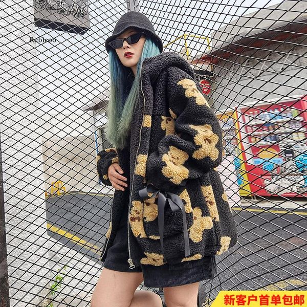 women's jackets women autumn warm winter faux lamb fur soft coat casual oversized streetwear female teddy bear cardigan zipper jacket, Black;brown
women's jackets women autumn warm winter faux lamb fur soft coat casual oversized streetwear female teddy bear cardigan zipper jacket, Black;brown