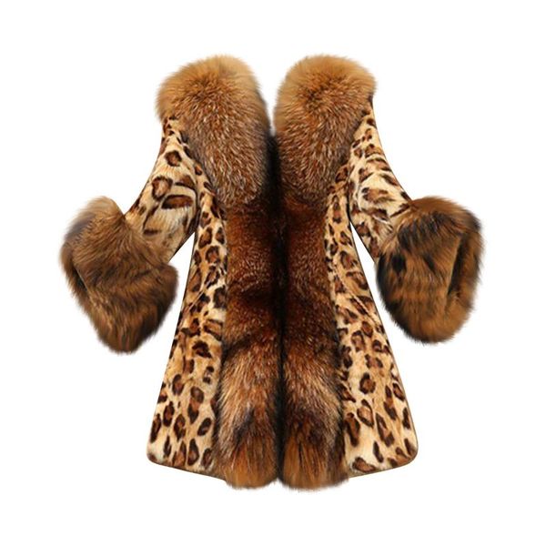 women's fur & faux s-4xl leopard coats women 2021 winter fashion coat elegant warm outerwear fake jacket chaquetas mujer, Black
women's fur & faux s-4xl leopard coats women 2021 winter fashion coat elegant warm outerwear fake jacket chaquetas mujer, Black