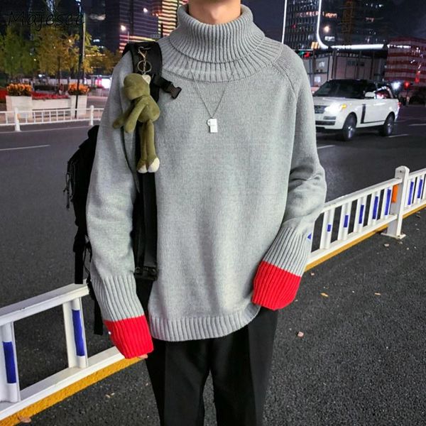 men's sweaters pullover men turtleneck patchwork ins trendy knitted mens korean style all-match fall slim ulzzang, White;black
men's sweaters pullover men turtleneck patchwork ins trendy knitted mens korean style all-match fall slim ulzzang, White;black