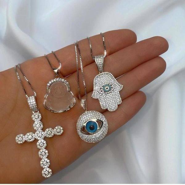 chokers wholesale fashion box chain european women jewelry micro paved cz lucky cross evil eye hamsa hand pendant necklace, Golden;silver
chokers wholesale fashion box chain european women jewelry micro paved cz lucky cross evil eye hamsa hand pendant necklace, Golden;silver