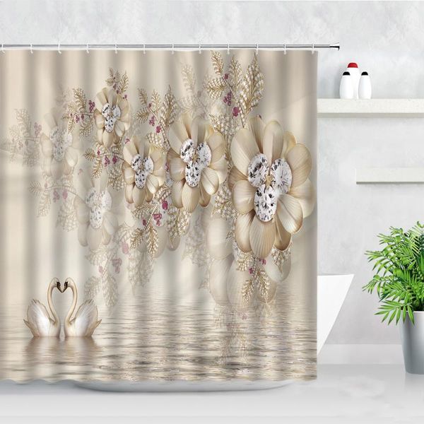 swan diamond flowers pattern shower curtains waterproof fabric hooks bathtub screen modern bathroom curtain set for home decor
swan diamond flowers pattern shower curtains waterproof fabric hooks bathtub screen modern bathroom curtain set for home decor