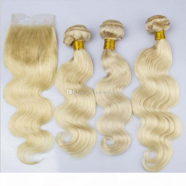 beauty body wave 613 blonde color hair bundles with lace closure 4 pcs lot unprocessed 9a brazilian hair weaves with closure, Black
beauty body wave 613 blonde color hair bundles with lace closure 4 pcs lot unprocessed 9a brazilian hair weaves with closure, Black
