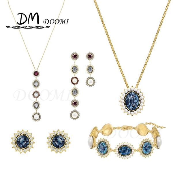 fashion jewelry swa new glamour retro style oval blue crystal pearl female earrings luxury romantic gift, Silver
fashion jewelry swa new glamour retro style oval blue crystal pearl female earrings luxury romantic gift, Silver