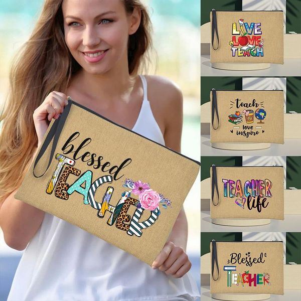storage bags blessed teacher print makeup bag women cosmetic travel toiletries organizer female make up case shopping tote gifts
storage bags blessed teacher print makeup bag women cosmetic travel toiletries organizer female make up case shopping tote gifts