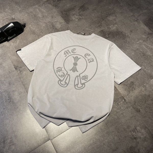 t shirt cement grey horseshoe crackle printed cuff stickers for lovers short sleeves, White
t shirt cement grey horseshoe crackle printed cuff stickers for lovers short sleeves, White