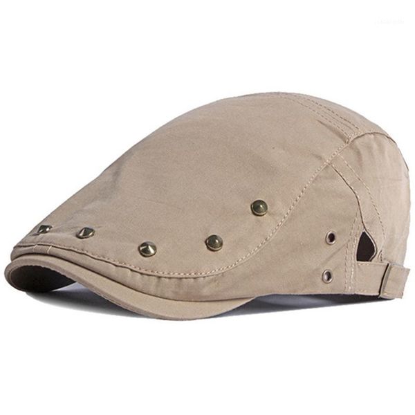berets men's washed cotton snapback cap novelty personality rivet decoration british retro hat male bone dad's casual sports, Blue;gray
berets men's washed cotton snapback cap novelty personality rivet decoration british retro hat male bone dad's casual sports, Blue;gray