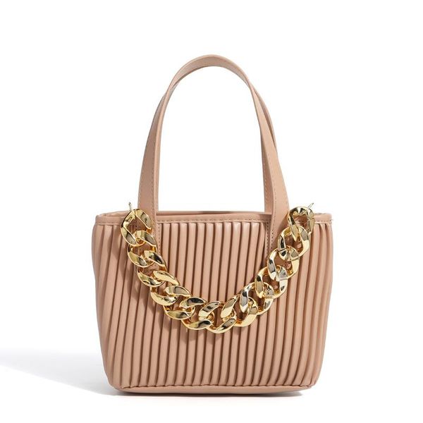 evening bags fashion all-match solid color messenger bag high capacity women small pleated shoulder 2021 pu leather chains handbags