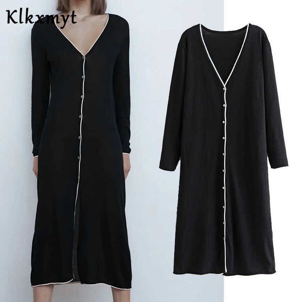 klkxmyt women fashion button-up knitting long jacket coat vintage sleeve v-neck cardigan female outerwear chic 210527, Black;brown
klkxmyt women fashion button-up knitting long jacket coat vintage sleeve v-neck cardigan female outerwear chic 210527, Black;brown