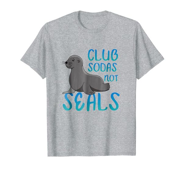 club sodas not seals shirt - funny seal animal t-shirt, White;black 
club sodas not seals shirt - funny seal animal t-shirt, White;black