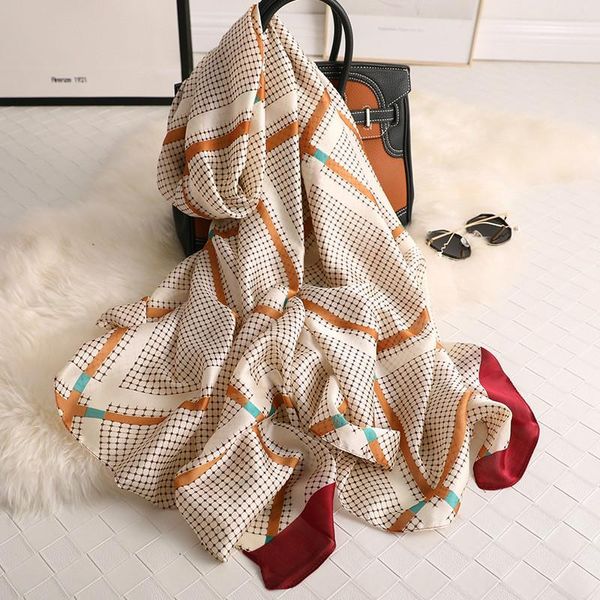 scarves 2021 spring and autumn 180x90cm silk scarf lady wraps bufanda beach stole luxury foulard hijab lattice shawls, Blue;gray
scarves 2021 spring and autumn 180x90cm silk scarf lady wraps bufanda beach stole luxury foulard hijab lattice shawls, Blue;gray