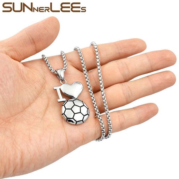 pendant necklaces sunnerlees 316l stainless steel necklace hiphop rock the world cup heart football link chain men women jewelry gift sp59, Silver
pendant necklaces sunnerlees 316l stainless steel necklace hiphop rock the world cup heart football link chain men women jewelry gift sp59, Silver