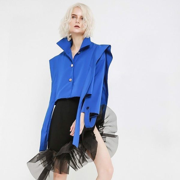 women's jackets [spring autumn 2021 loose fit blue ribbon short big size jacket lapel long sleeve women coat fashion tide, Black;brown
women's jackets [spring autumn 2021 loose fit blue ribbon short big size jacket lapel long sleeve women coat fashion tide, Black;brown