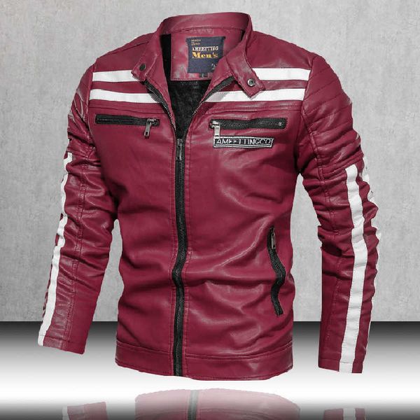autumn winter leather jacket men slim motor spliced fleece casual coat male vintage zipper stand biker leather jacket mens 210603, Black
autumn winter leather jacket men slim motor spliced fleece casual coat male vintage zipper stand biker leather jacket mens 210603, Black