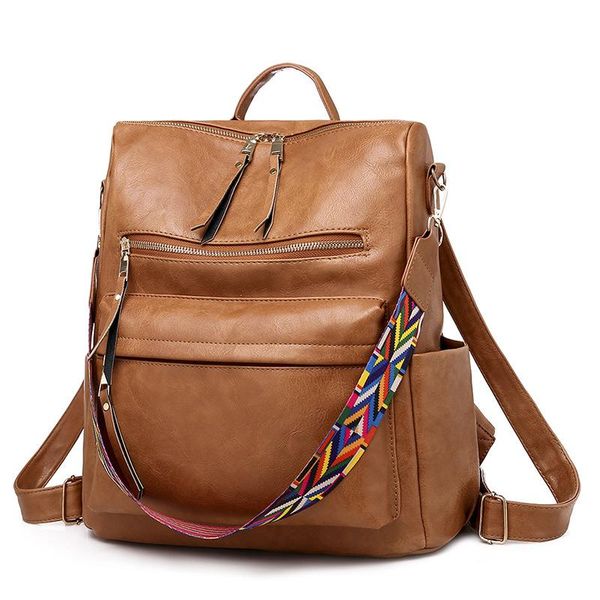 backpack form brown bag female 2021 european and american style women's bags retro pu wholesale
backpack form brown bag female 2021 european and american style women's bags retro pu wholesale