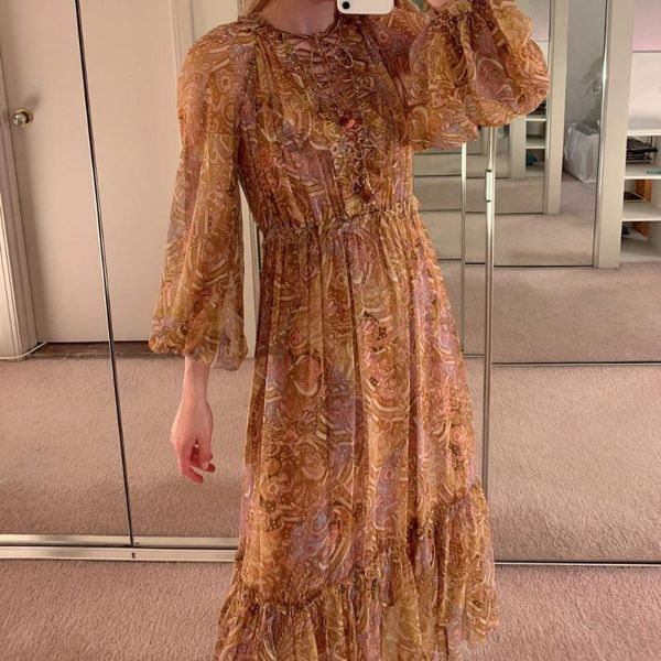 casual dresses 100% silk print tie midi dress, Black;gray 
casual dresses 100% silk print tie midi dress, Black;gray