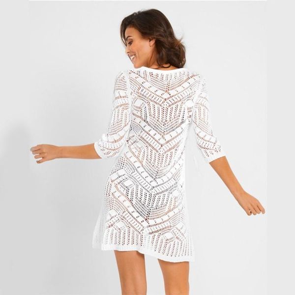 women swimsuit beach cover up dress crochet lace drawstring bikini beachwear e56a
women swimsuit beach cover up dress crochet lace drawstring bikini beachwear e56a